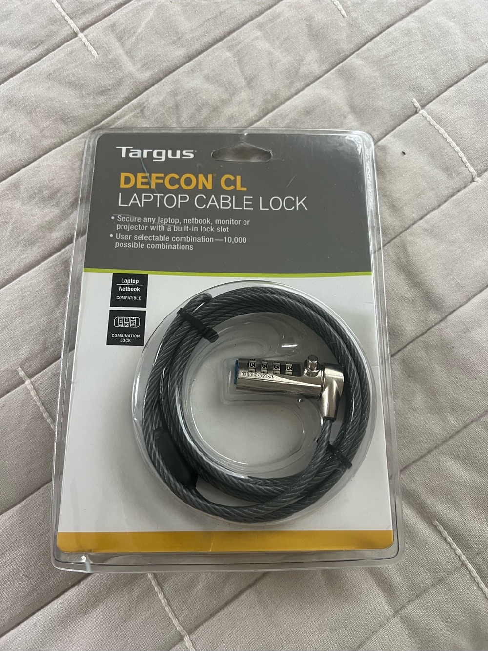Targus DEFCON CL Laptop Cable Lock - Gray Cable, Silver Lock